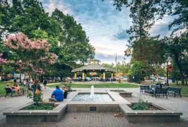 view of plaza in Healdsburg, California