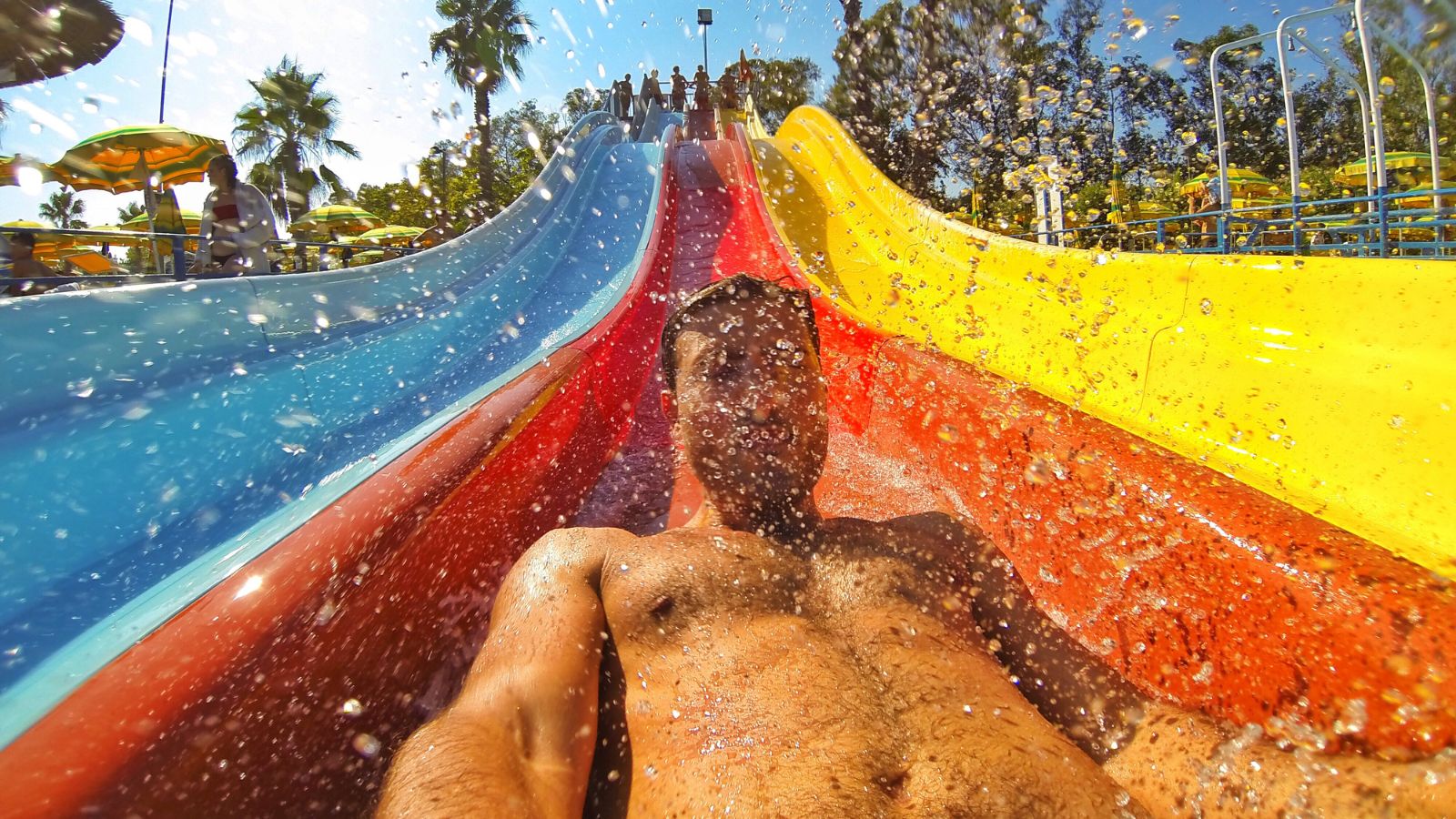 Man on water slide (Photo: @Globetrotter via Twenty20)