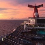 Cruise ship deck at sunrise