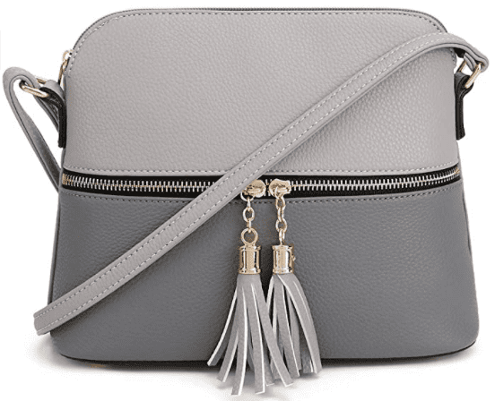 SG SUGU Lunar Lightweight Medium Dome Crossbody Bag with Tassel