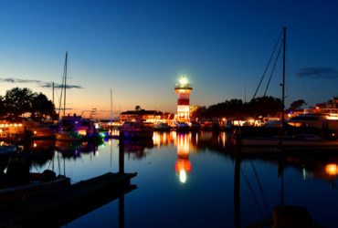Hilton Head harbor at night