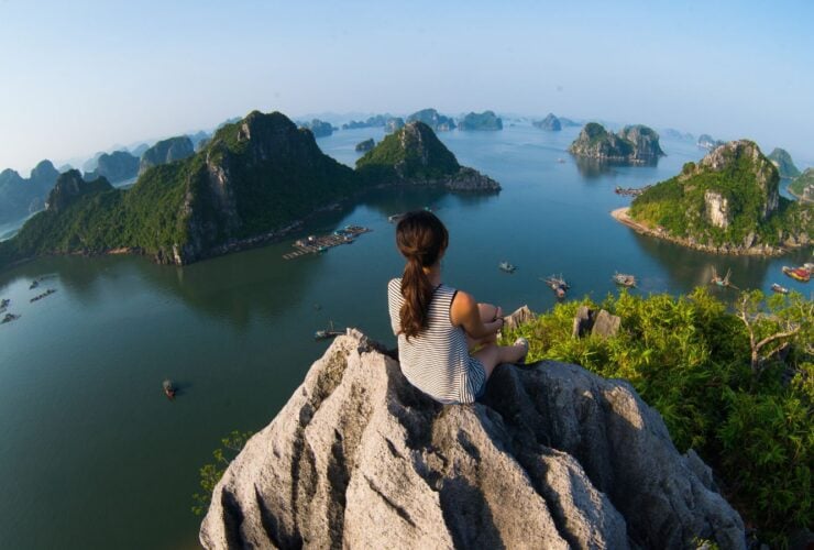 Woman on mountain above Halong Bay (Photo: Shutterstock)