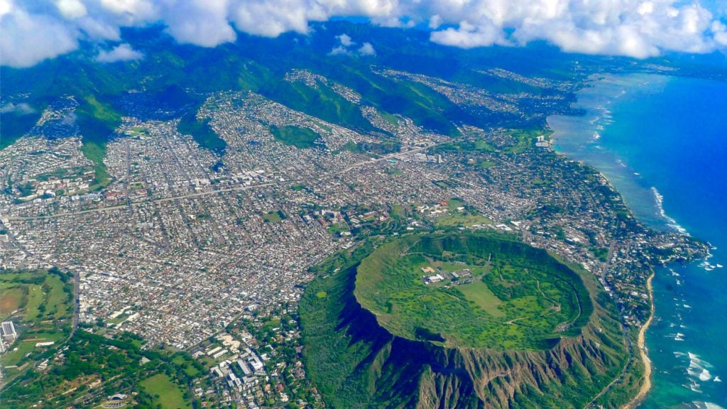 Aerial view of Diamond Head volcano on Oahu (Photo: Viktor Fuchs/Shutterstock)
