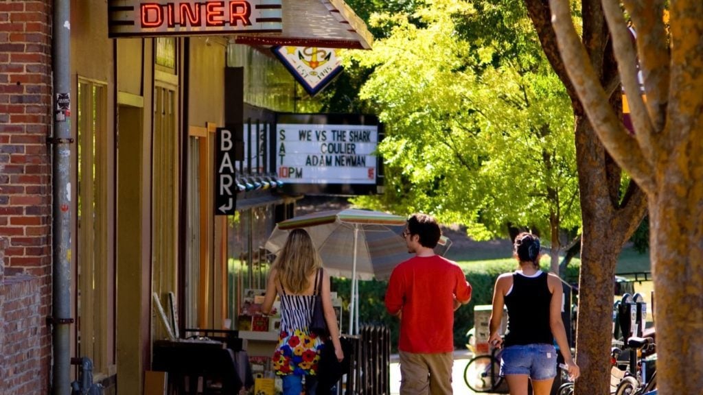 Washington Street in Athens is home to many restaurants and music venues (Photo: Athens CVB)