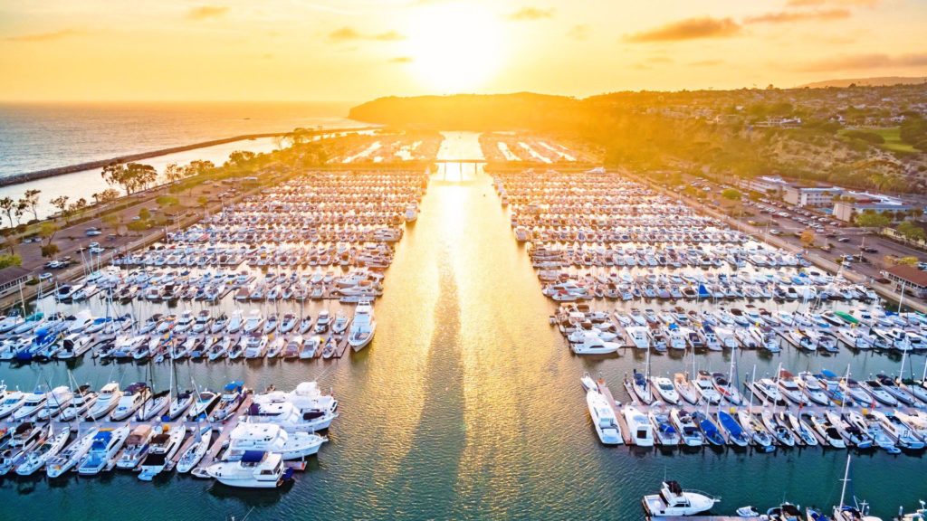 Dana Point Harbor at sunset