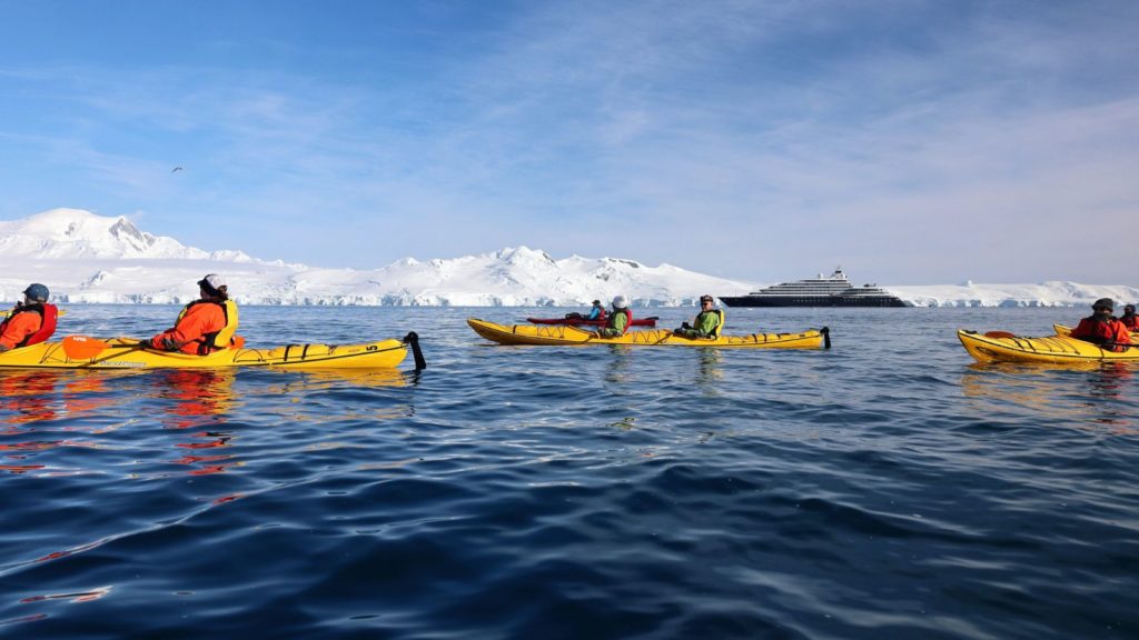 Kayaking in Antarctica is one of the many activities onboard the Scenic Eclipse (Photo: Scenic Luxury Cruises and Tours)
