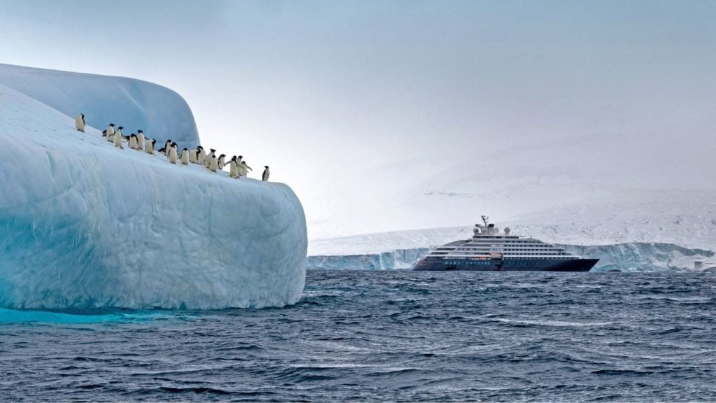 Scenic Eclipse and penguins in Antarctica (Photo: Scenic Luxury Cruises and Tours)