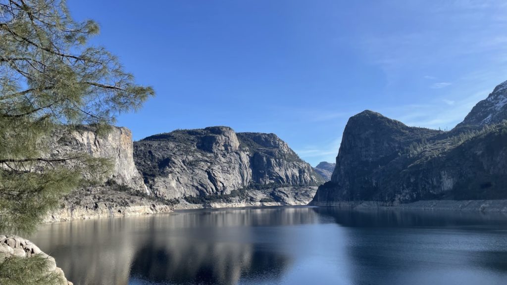 View of reservoir at Hetch Hetchy in Yosemite