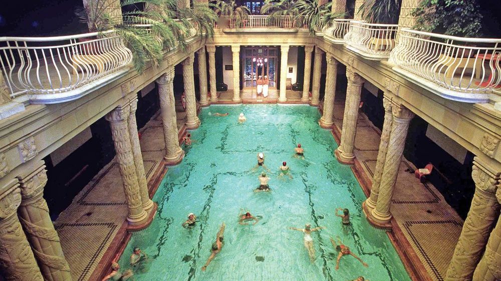 swimmers in Budapest's Gellert spa