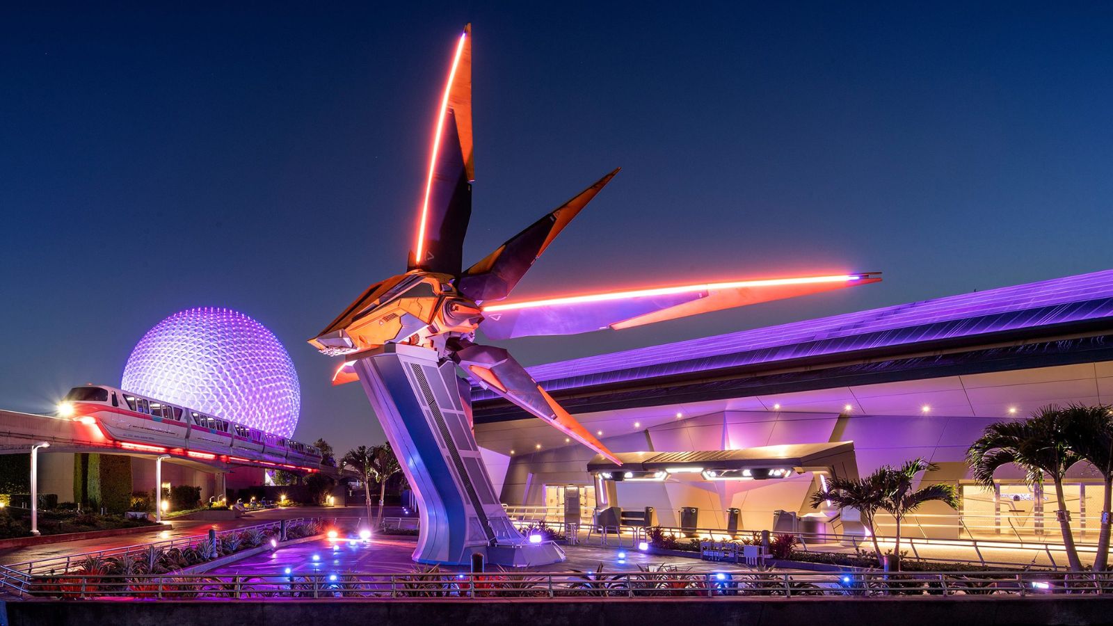 The first full-size Starblaster ever built stands outside the Guardians of the Galaxy ride (Photo: Disney)