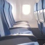 empty row of airplane seats