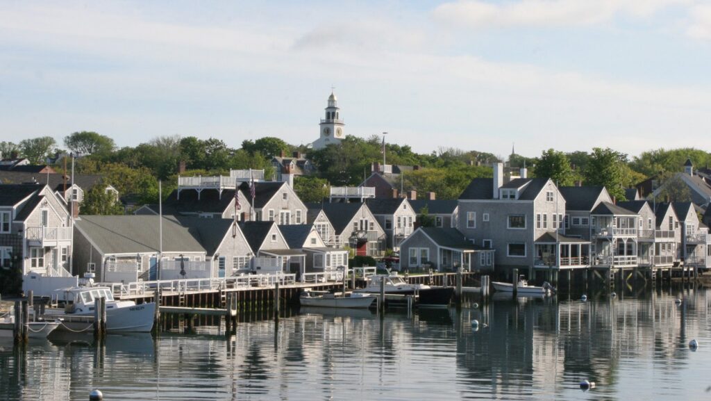 A summer view of Nantucket Harbor