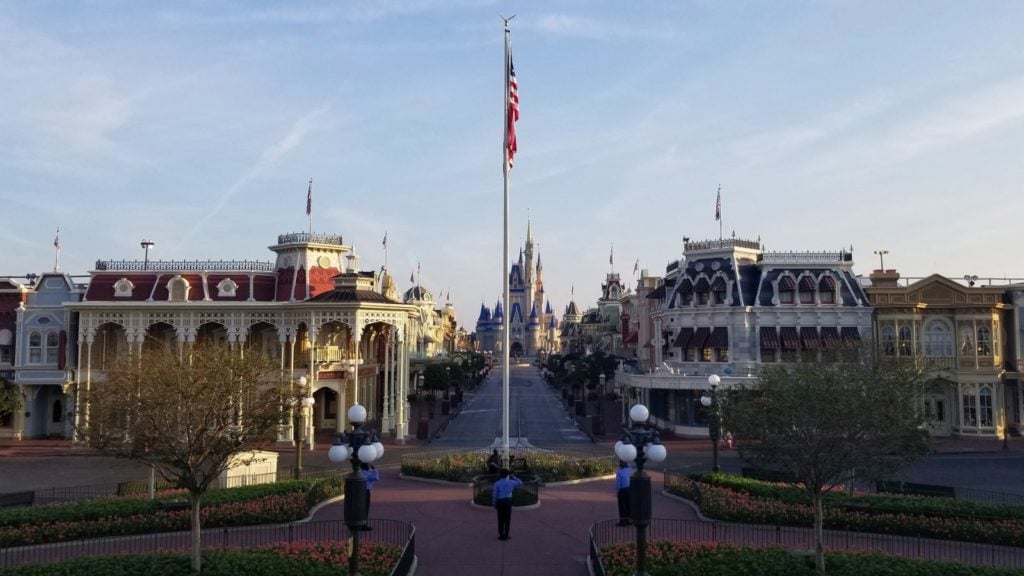 Flag ceremony in Town Square at Magic Kingdom (Photo: Disney)