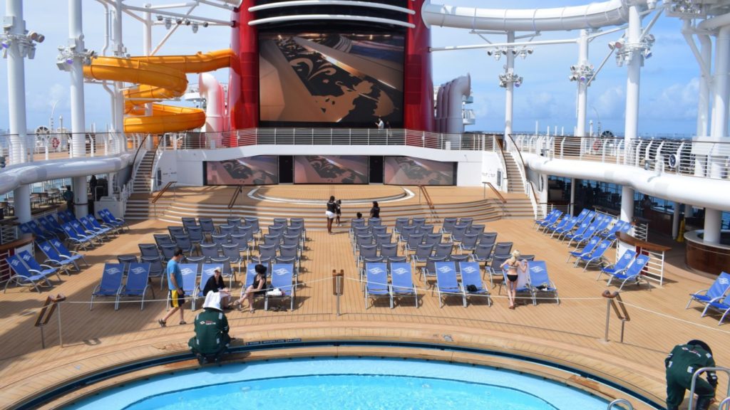 The pool decks on the Disney Wish are fully accessible for wheelchairs (Photo: Dave Parfitt)