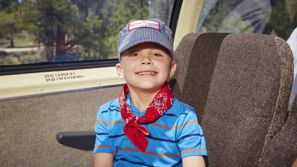 Little kid on the Grand Canyon Railway (Photo: Grand Canyon Railway)