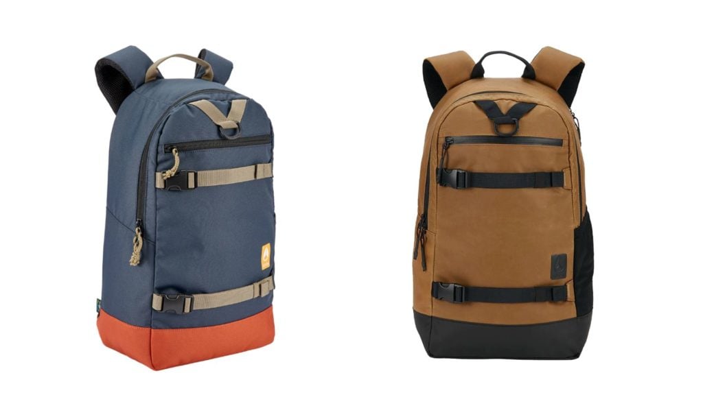 Nixon Ransack backpack in two colors: blue and tan