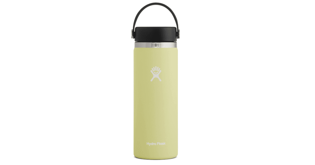 Hydro Flask Wide Mouth Bottle with Flex Cap in yellow