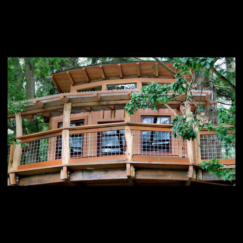 Doe Bay Resort and Retreat treehouse balcony from below