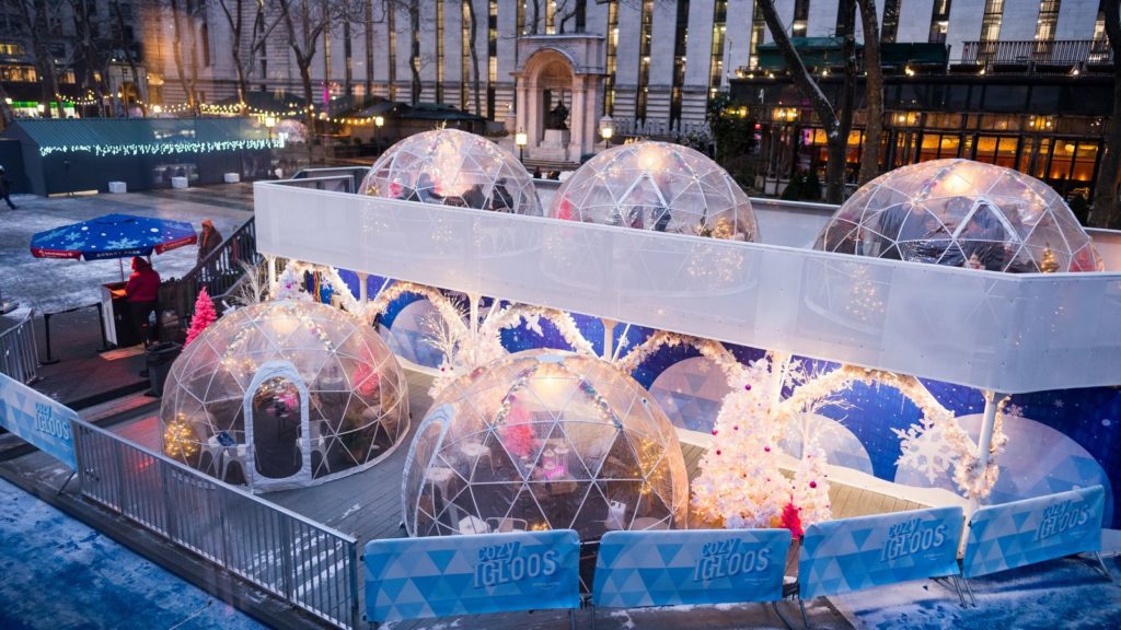 Cozy Igloos at Bryant Park (Photo: Kevin Ornelas)