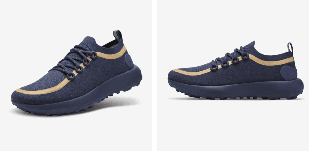 side views of blue limited edition Allbirds Trail Runner SWT Mizzles