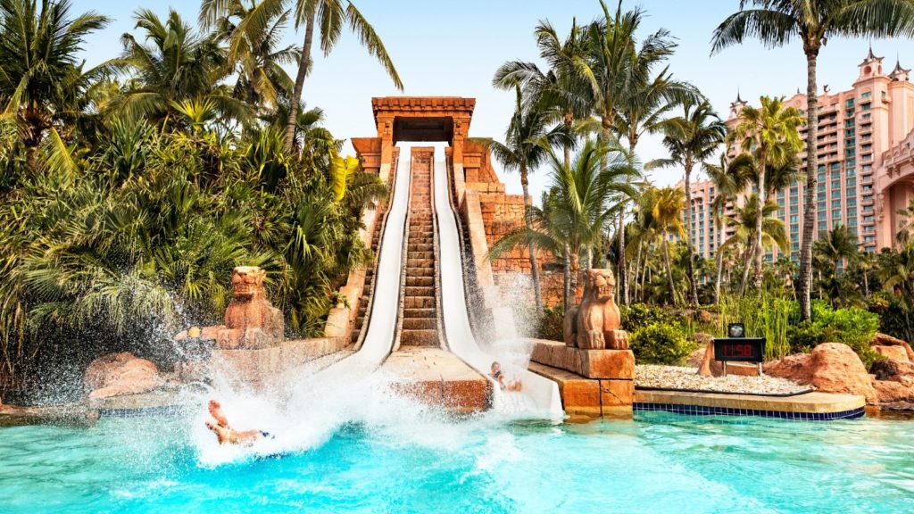 Waterslide and pool at Atlantis Paradise Island