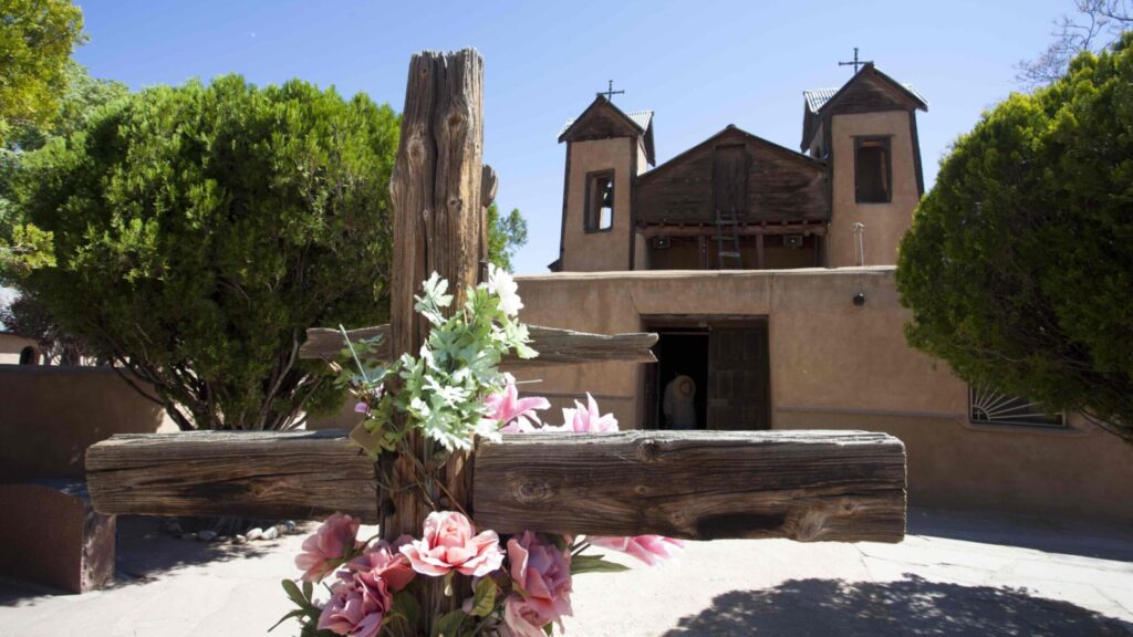 church grounds in Chimayo, New Mexico