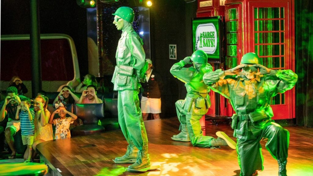 Join the Green Army Patrol during Pixar Day at Sea on Disney Cruise Line (Photo: Kent Phillips)