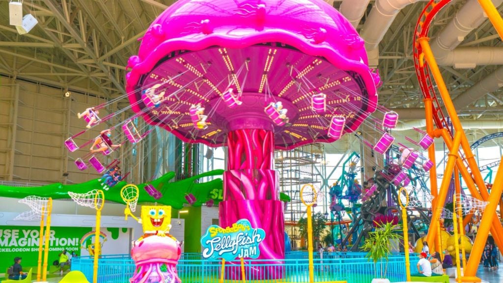 Jellyfish Jam SpongeBob SquarePants berayun di Nickelodeon Universe di American Dream (Foto: Nickelodeon Universe)