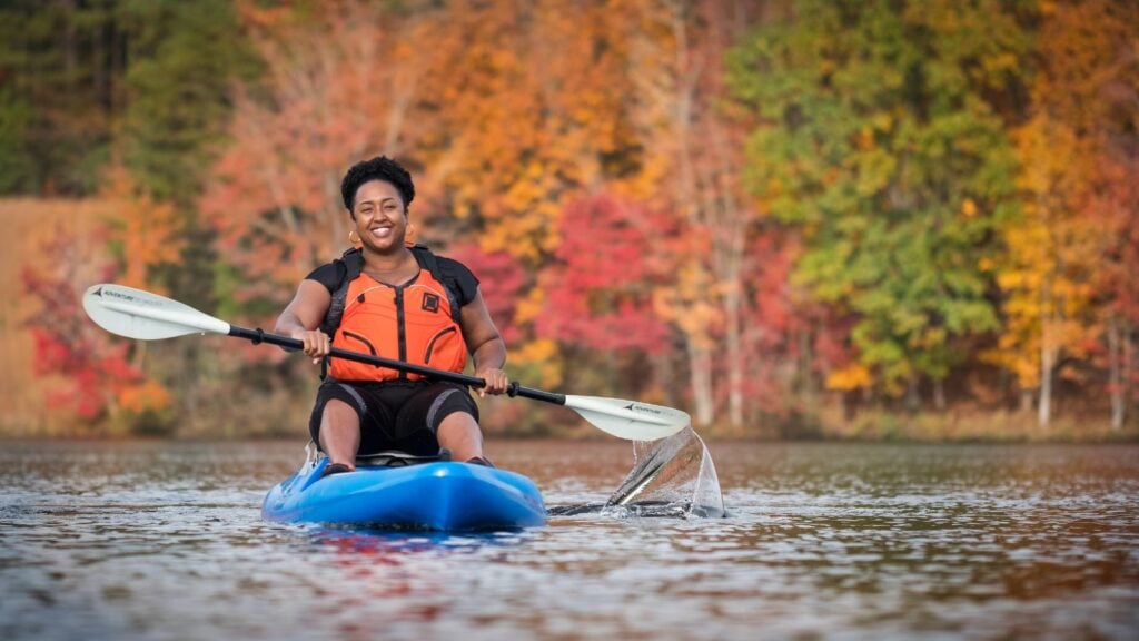 Woman kayaking in Spartanburg (Photo: Spartanburg CVB)