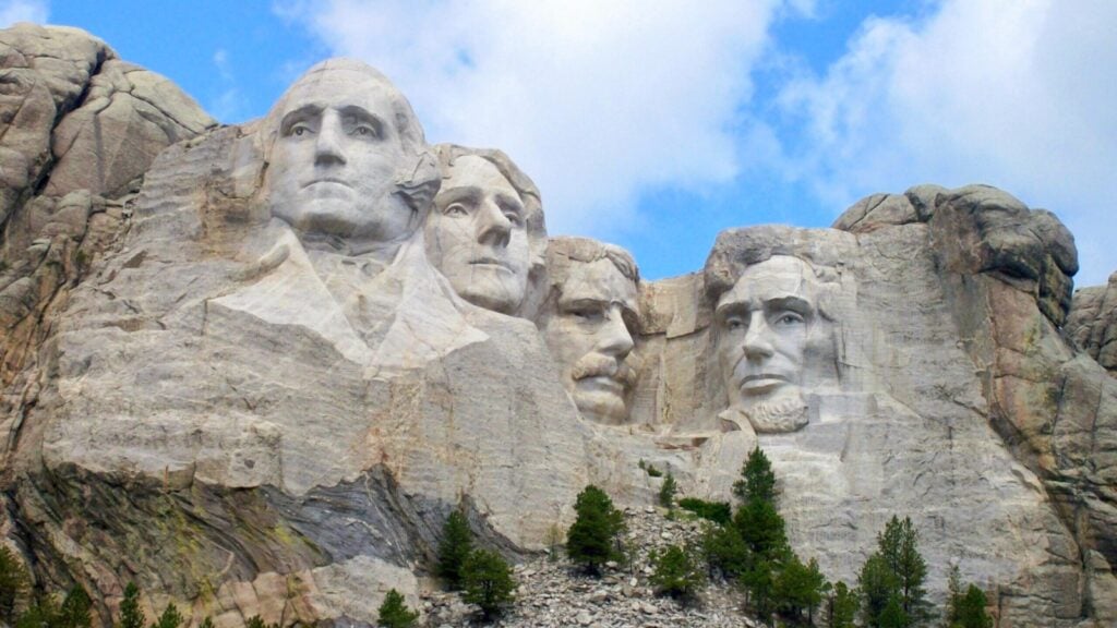 South Dakota's Black Hills Mt. Rushmore presidential faces 