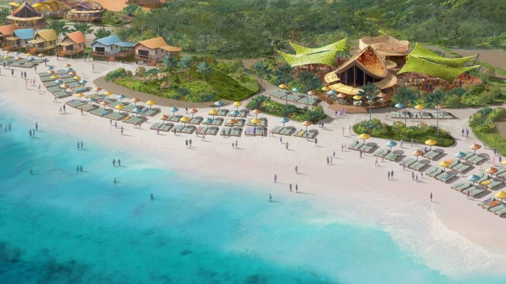 Concept art of the adult-exclusive beach at Lighthouse Point (Credit: Disney Cruise Line)