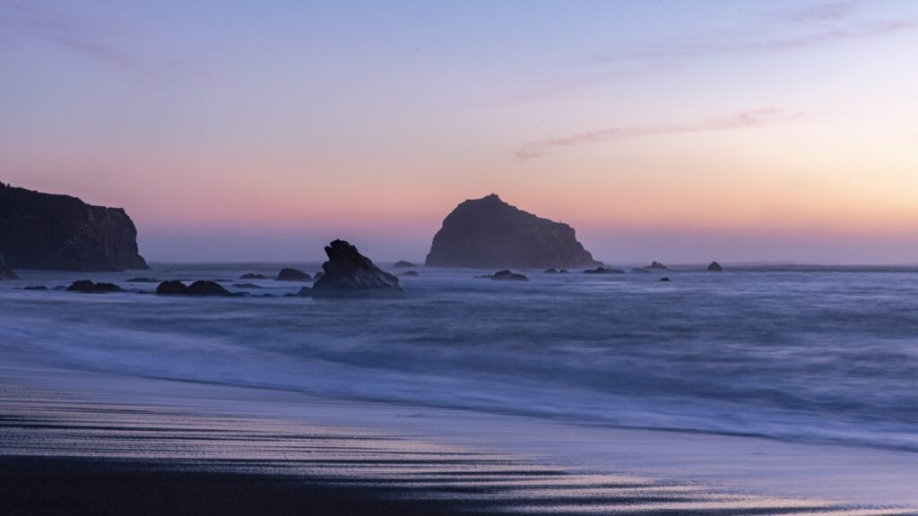 View of Pacific from Van Damme State Beach in Mendocino County