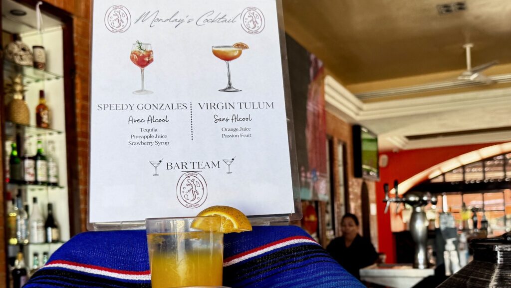 mocktails and cocktails of the day at Club Med Cancun