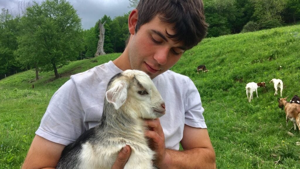 Cuddling a goat at Stone and Thistle Farm (Photo: Stone and Thistle Farm)