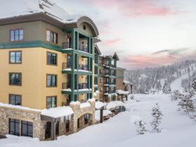 exterior of Northstar's Constellation Residences in winter