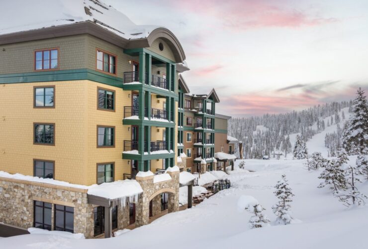 exterior of Northstar's Constellation Residences in winter