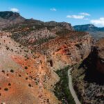 An aerial view of the Bighorn Scenic Byway in Wyoming