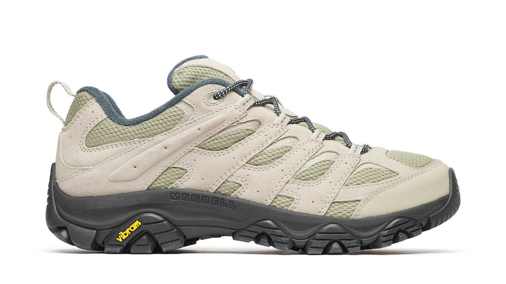 An image of a tan-colored Men's Moab shoe from Merrell