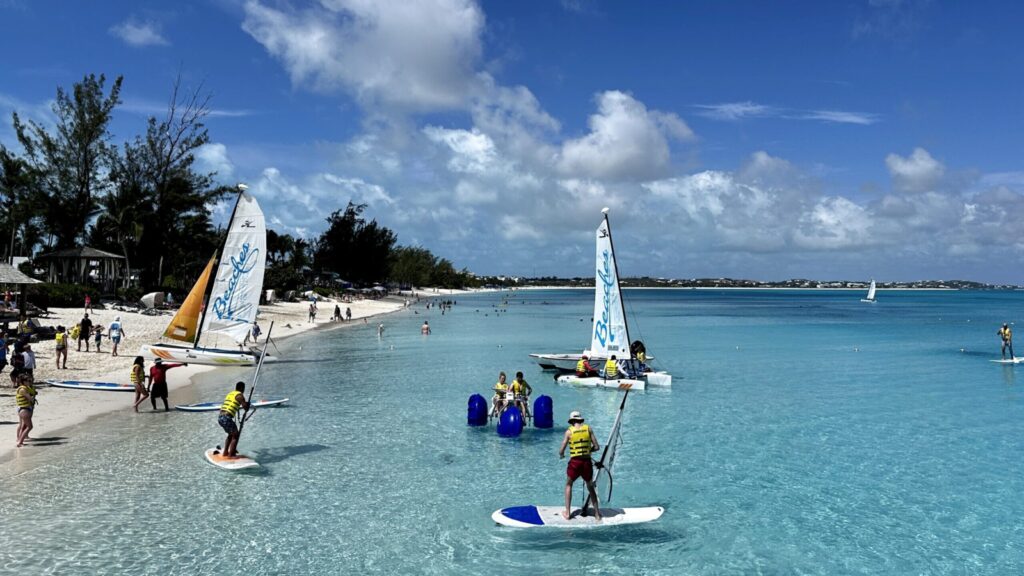 people using water toys at Beaches Turks & Caicos