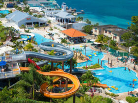 View of water park at family friendly all-inclusive resort Beaches Ocho Rios