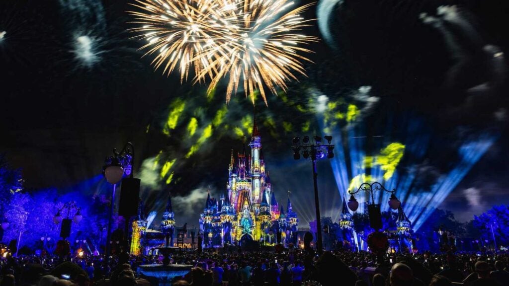 Fireworks above Magic Kingdom during Mickey's Not-So-Scary Halloween Party (Photo: Disney)