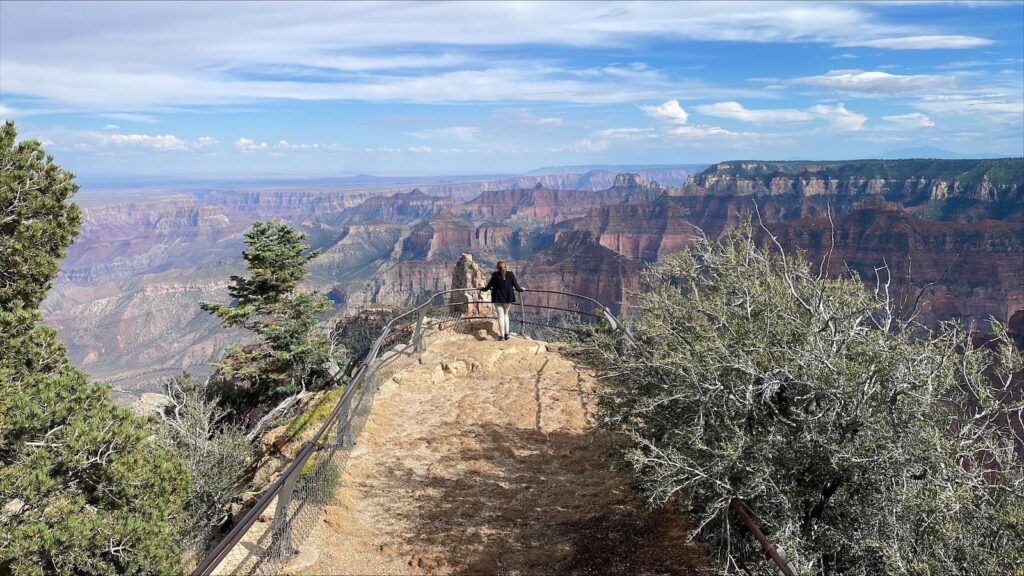 Woman looking out at Grand Canyon
