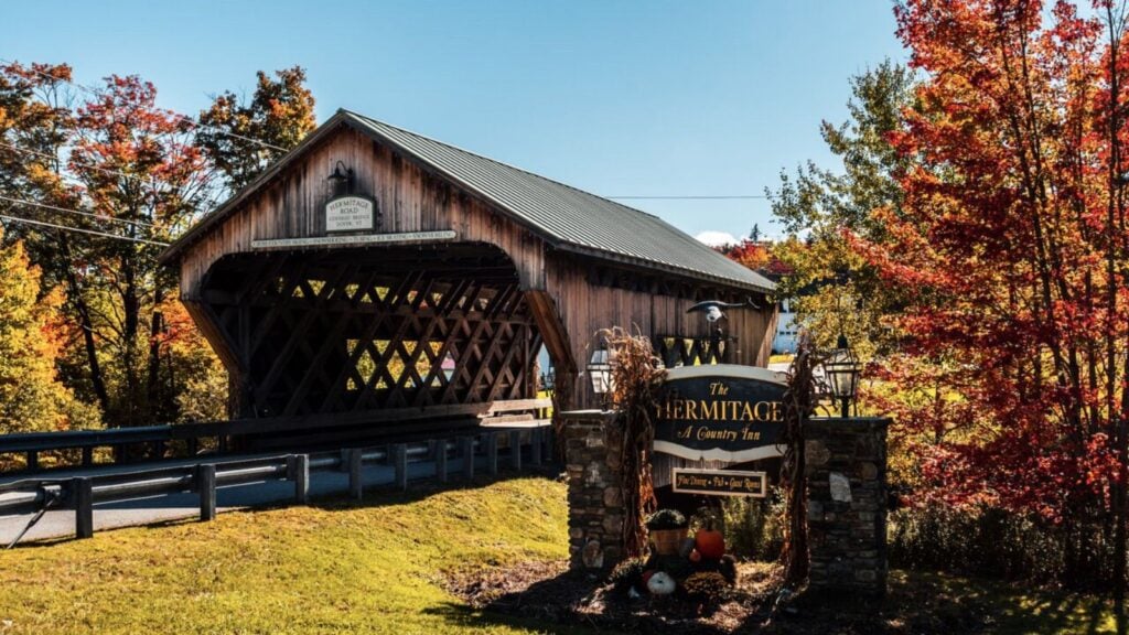 Hermitage Inn covered bridge in West Dover, Vermont (Photo: Hermitage Inn)