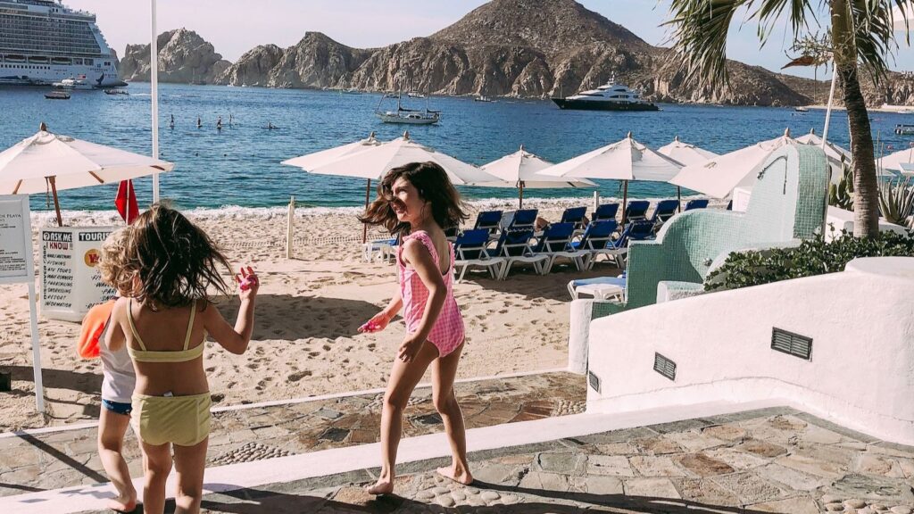 Kids playing on Los Cabo beach