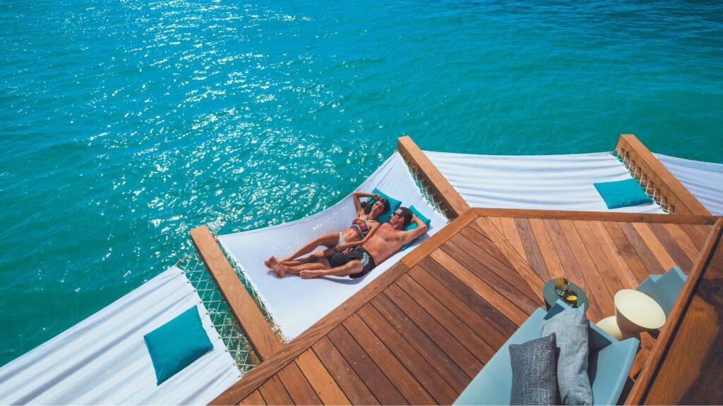 Sandals South Coast overwater bar hammock (Photo: Sandals)