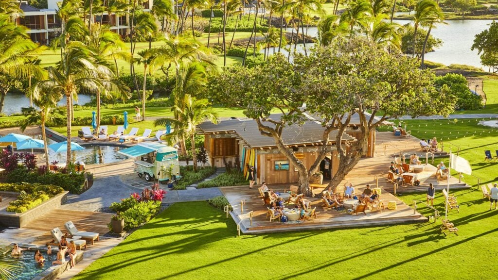 aerial view of the Mauna Lani resort in Hawaii