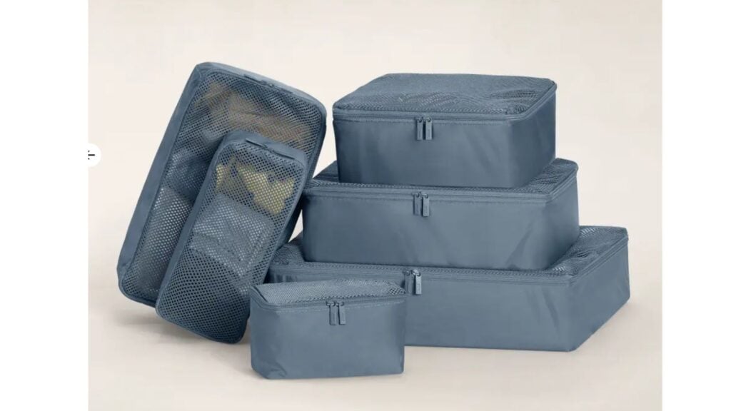 Away packing cubes in blue