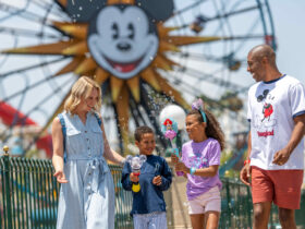 Family walking at Disneyland