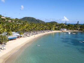 A view of the beach at Curtain Bluff