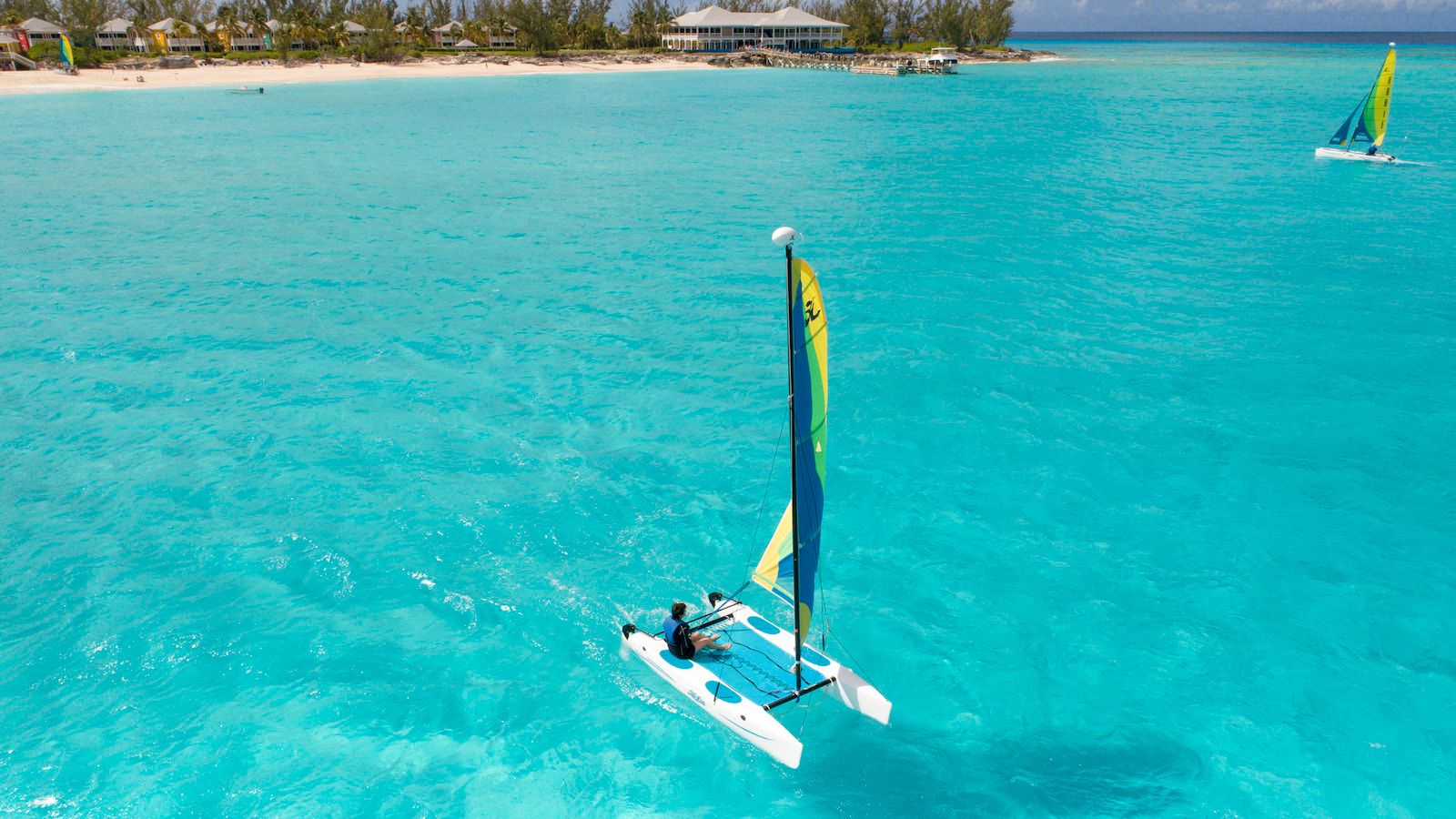 Catamaran on ocean in Bahamas